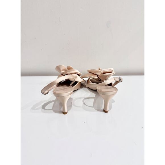 Pelle Moda Uzma Satin Floral Slingback Pump Heels Champagne Pink Women's Size 10 - Picture 4 of 7